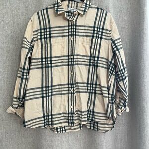 Madewell Beige and Black Plaid Shirt